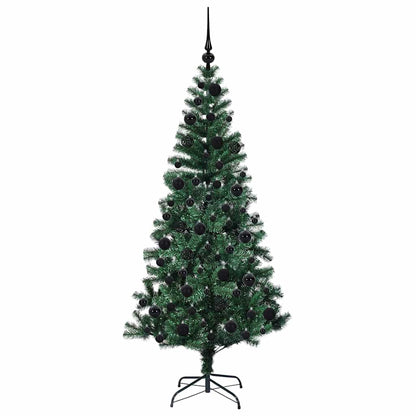 Artificial Pre-lit Christmas Tree Green 180 cm PVC and Metal