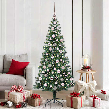 Artificial Pre-lit Christmas Tree Green 180 cm PVC and Metal