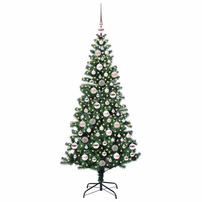 Artificial Pre-lit Christmas Tree Green 180 cm PVC and Metal