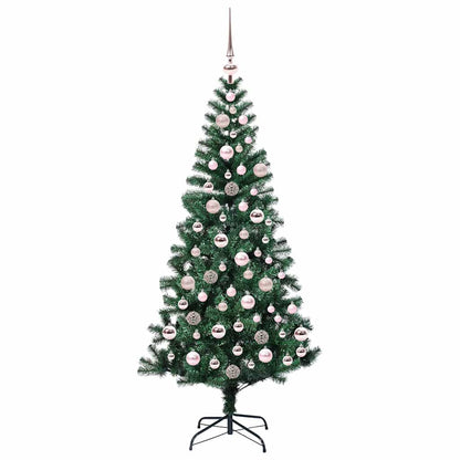 Artificial Pre-lit Christmas Tree Green 180 cm PVC and Metal