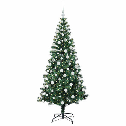 Artificial Pre-lit Christmas Tree Green 180 cm PVC and Metal