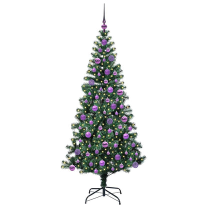 Artificial Pre-lit Christmas Tree Green 180 cm PVC and Metal