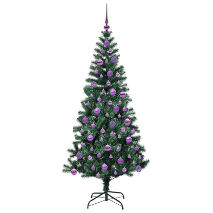 Artificial Pre-lit Christmas Tree Green 180 cm PVC and Metal