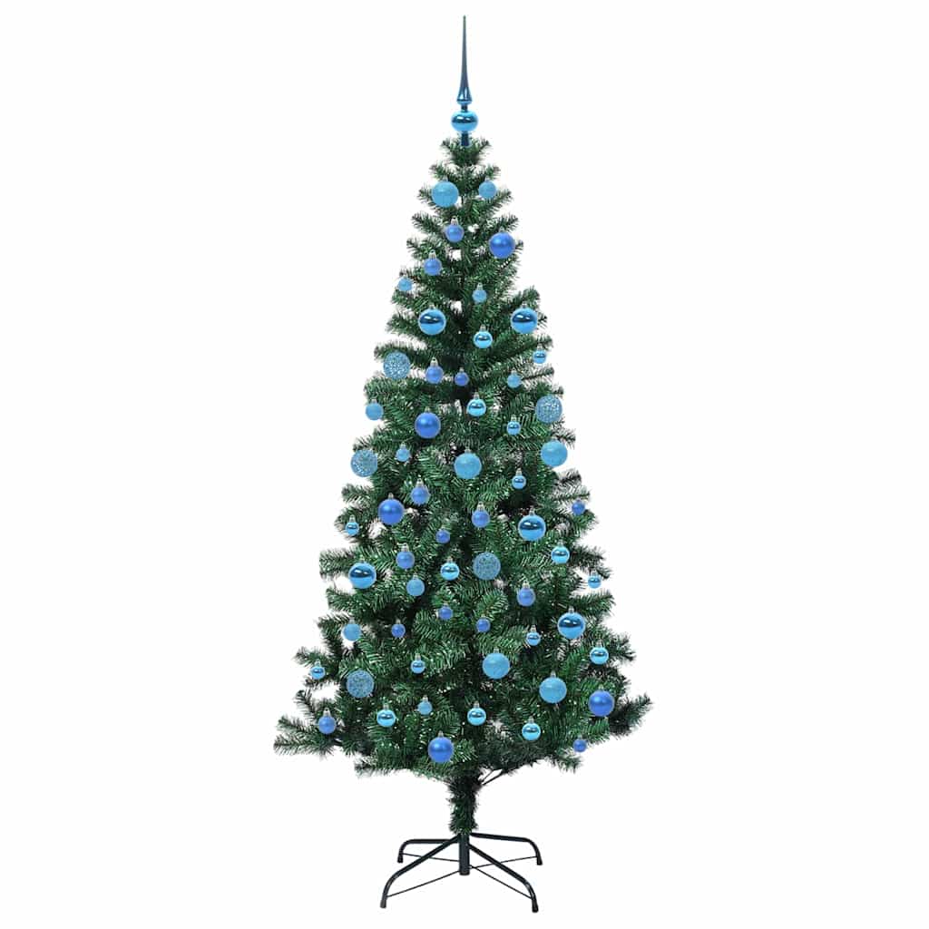 Artificial Pre-lit Christmas Tree Green 180 cm PVC and Metal