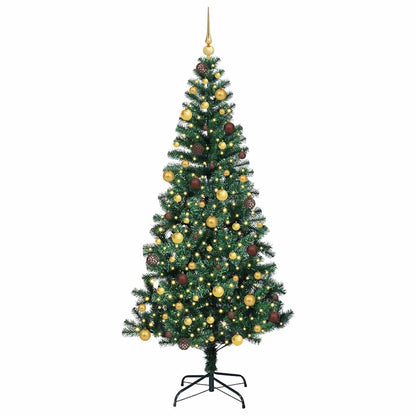 Artificial Pre-lit Christmas Tree Green 210 cm PVC and Metal