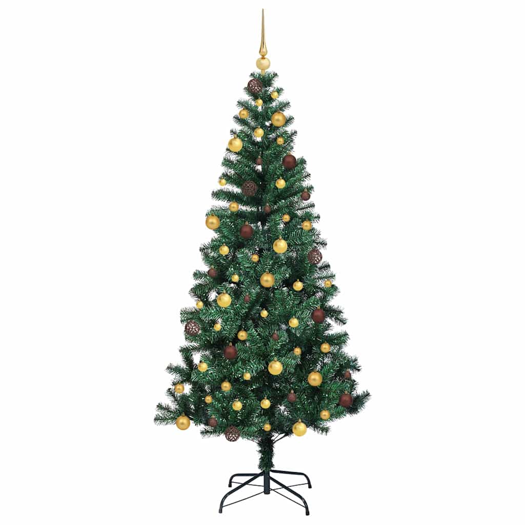 Artificial Pre-lit Christmas Tree Green 210 cm PVC and Metal