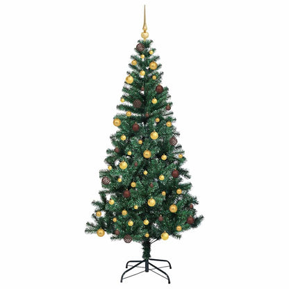 Artificial Pre-lit Christmas Tree Green 210 cm PVC and Metal