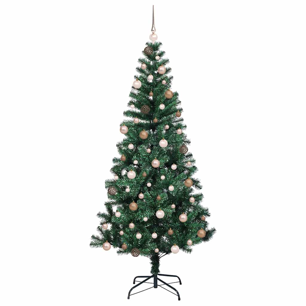 Artificial Pre-lit Christmas Tree Green 210 cm PVC and Metal