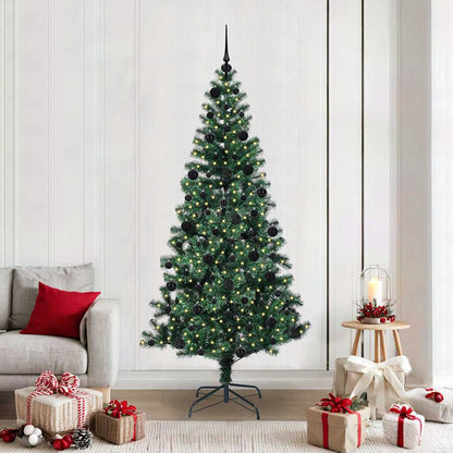 Artificial Pre-lit Christmas Tree Green 210 cm PVC and Metal