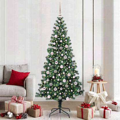 Artificial Pre-lit Christmas Tree Green 210 cm PVC and Metal
