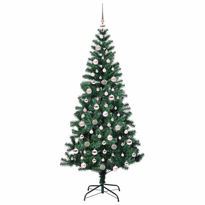 Artificial Pre-lit Christmas Tree Green 210 cm PVC and Metal