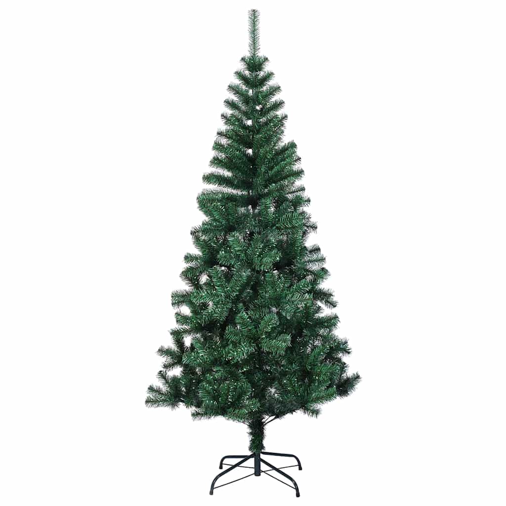 Artificial Pre-lit Christmas Tree Green 210 cm PVC and Metal