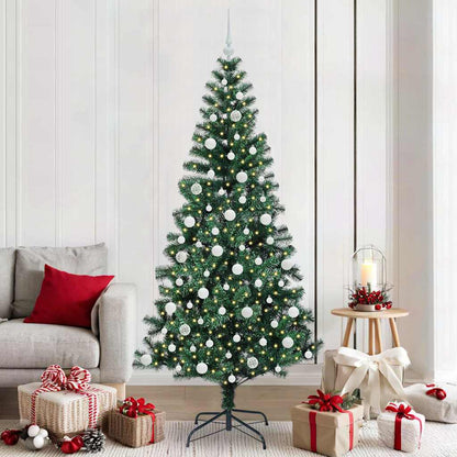 Artificial Pre-lit Christmas Tree Green 210 cm PVC and Metal