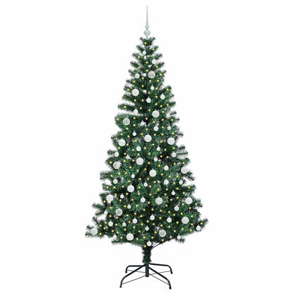 Artificial Pre-lit Christmas Tree Green 210 cm PVC and Metal