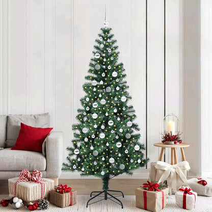 Artificial Pre-lit Christmas Tree Green 210 cm PVC and Metal