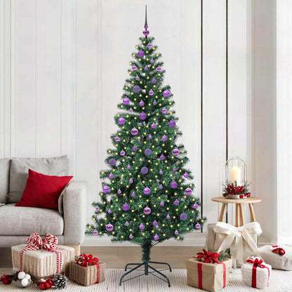 Artificial Pre-lit Christmas Tree Green 210 cm PVC and Metal