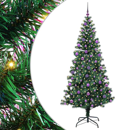 Artificial Pre-lit Christmas Tree Green 210 cm PVC and Metal