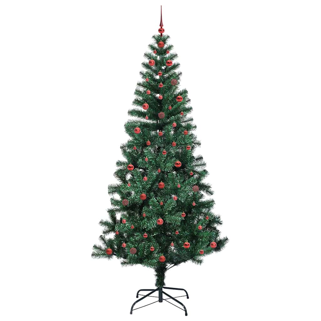Artificial Pre-lit Christmas Tree Green 240 cm PVC and Metal