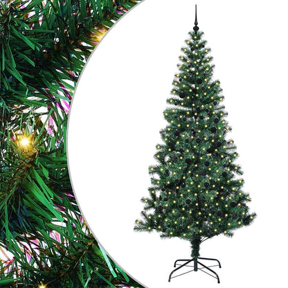 Artificial Pre-lit Christmas Tree Green 240 cm PVC and Metal