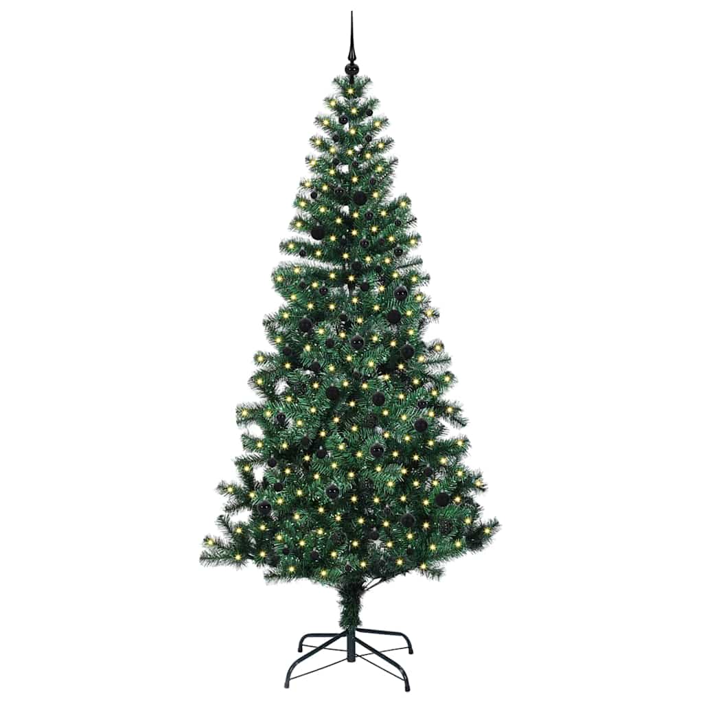 Artificial Pre-lit Christmas Tree Green 240 cm PVC and Metal