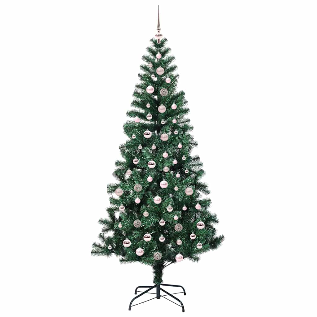 Artificial Pre-lit Christmas Tree Green 240 cm PVC and Metal