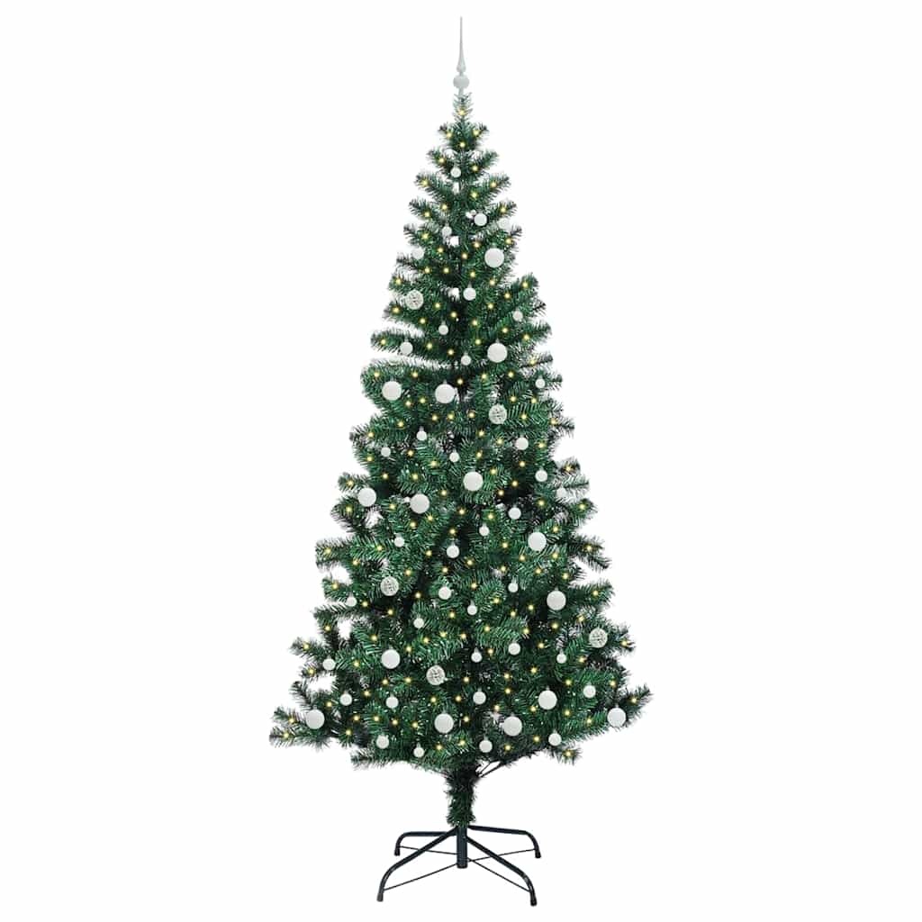 Artificial Pre-lit Christmas Tree Green 240 cm PVC and Metal