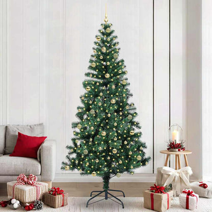 Artificial Pre-lit Christmas Tree Green 240 cm PVC and Metal
