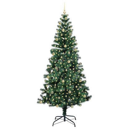 Artificial Pre-lit Christmas Tree Green 240 cm PVC and Metal