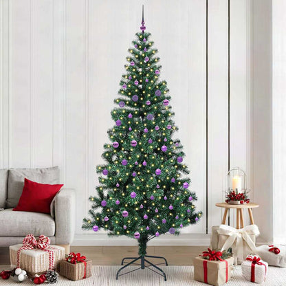 Artificial Pre-lit Christmas Tree Green 240 cm PVC and Metal