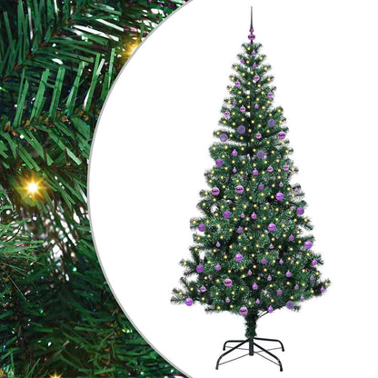 Artificial Pre-lit Christmas Tree Green 240 cm PVC and Metal