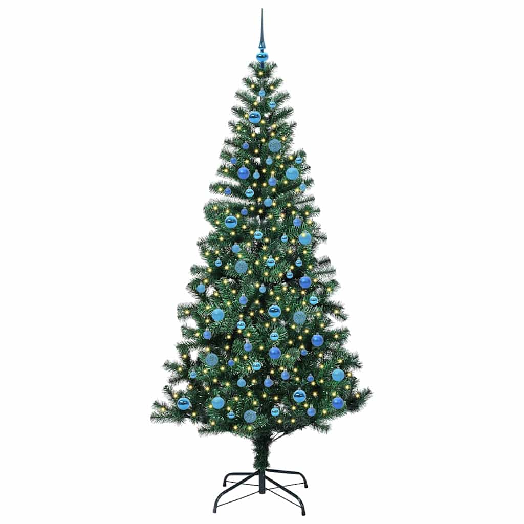 Artificial Pre-lit Christmas Tree Green 240 cm PVC and Metal