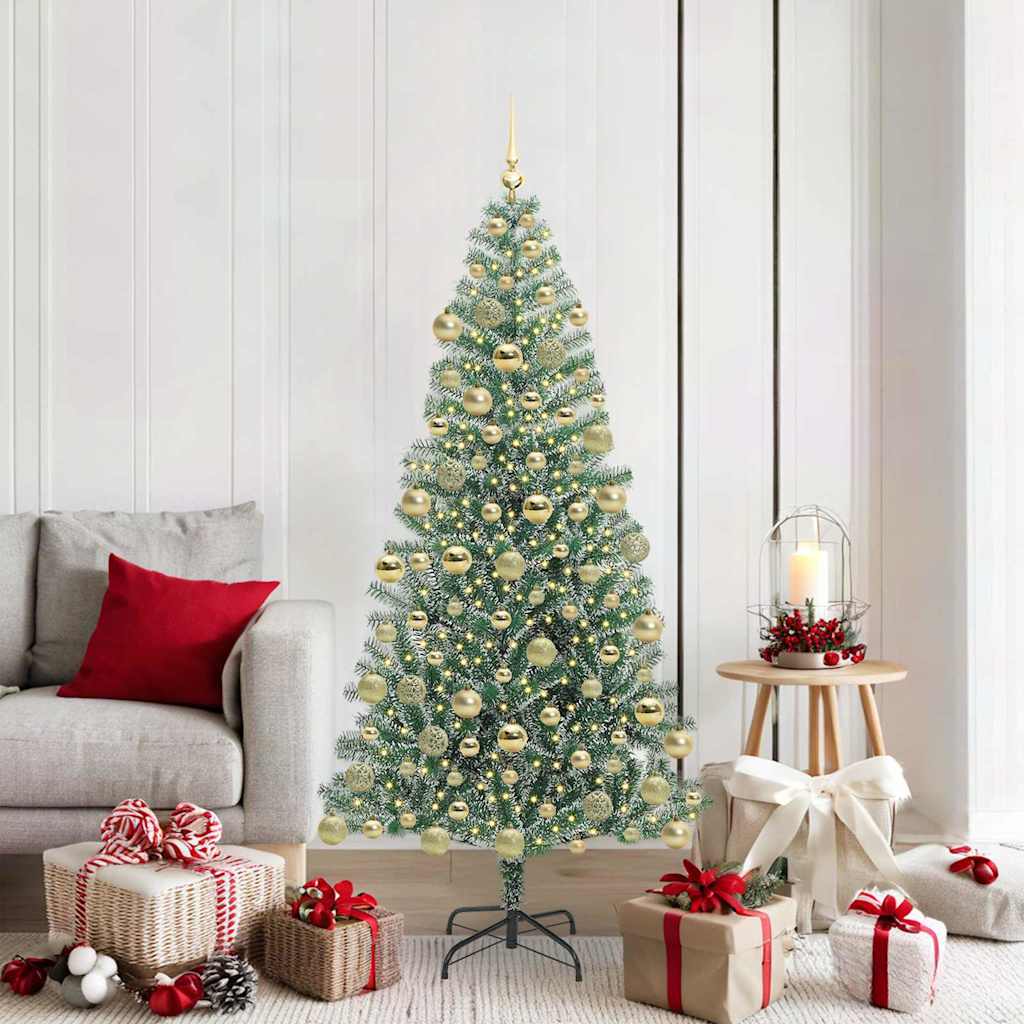 Artificial Christmas Tree Snow Flocked with LED Light 180 cm