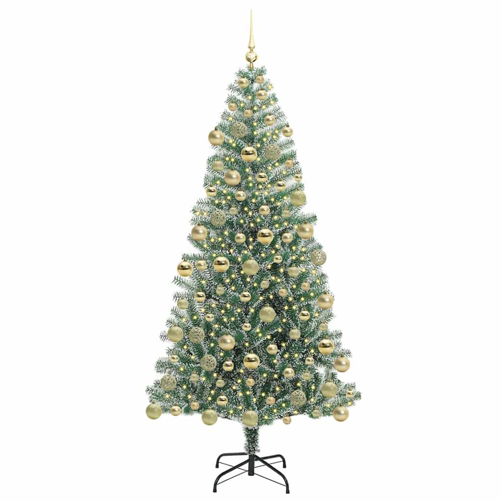 Artificial Christmas Tree Snow Flocked with LED Light 180 cm