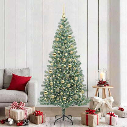 Artificial Christmas Tree Snow Flocked with LED Light 210 cm
