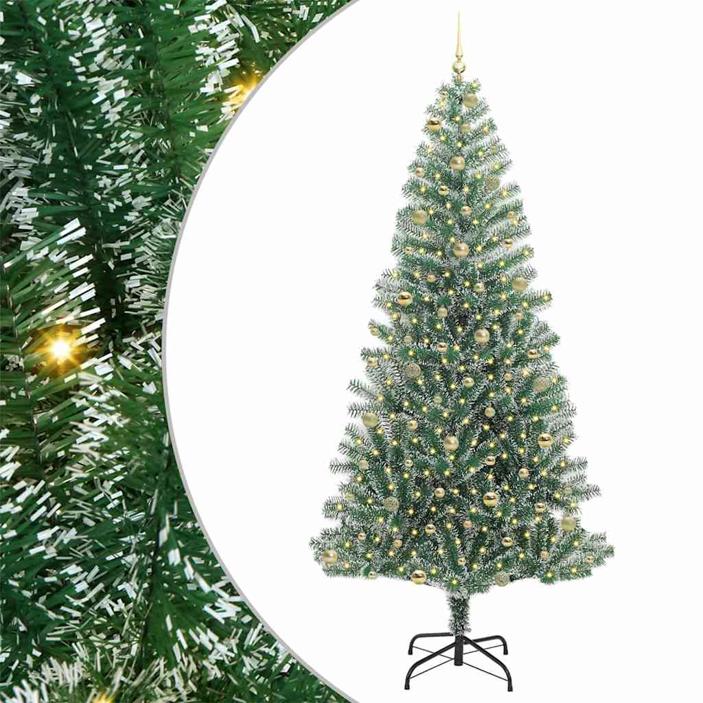 Artificial Christmas Tree Snow Flocked with LED Light 240 cm
