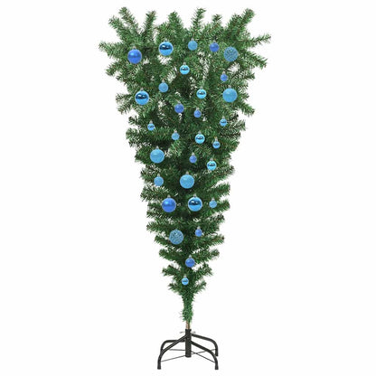 Upside-down Artificial Pre-lit Christmas Tree with Ball Set PVC