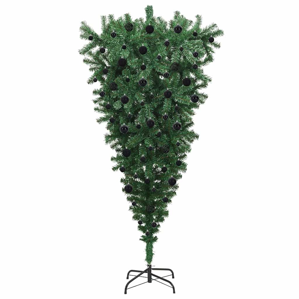 Upside-down Artificial Pre-lit Christmas Tree with Ball Set PVC
