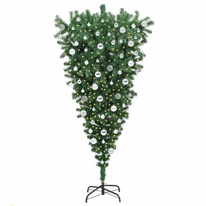 Upside-down Artificial Pre-lit Christmas Tree with Ball Set PVC