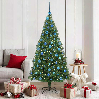 Upside-down Artificial Pre-lit Christmas Tree with Ball Set PVC