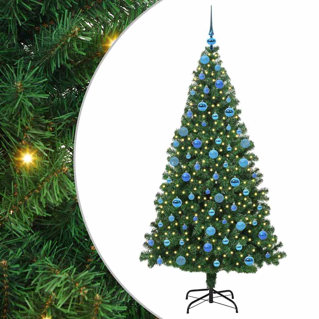 Upside-down Artificial Pre-lit Christmas Tree with Ball Set PVC