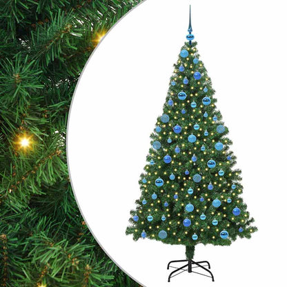 Upside-down Artificial Pre-lit Christmas Tree with Ball Set PVC