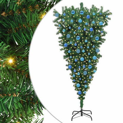 Upside-down Artificial Pre-lit Christmas Tree with Ball Set PVC