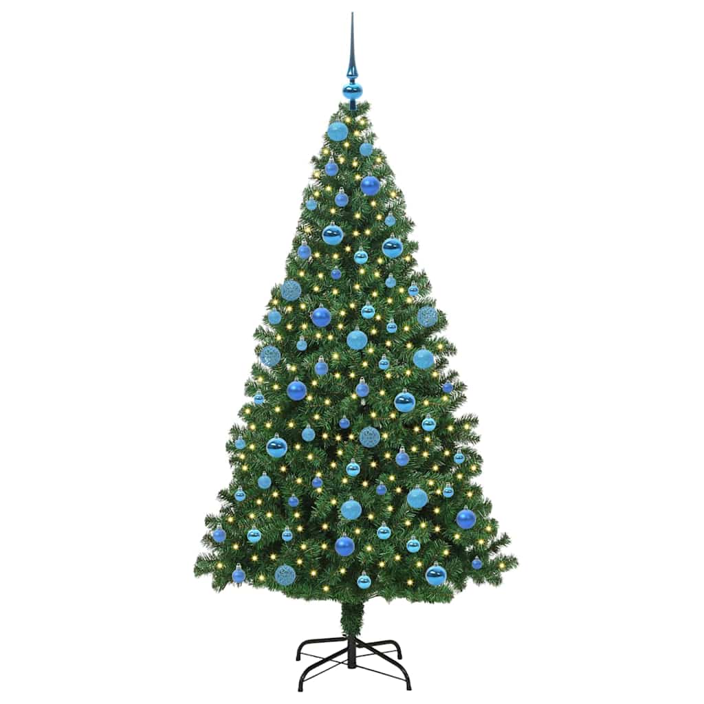 Upside-down Artificial Pre-lit Christmas Tree with Ball Set PVC
