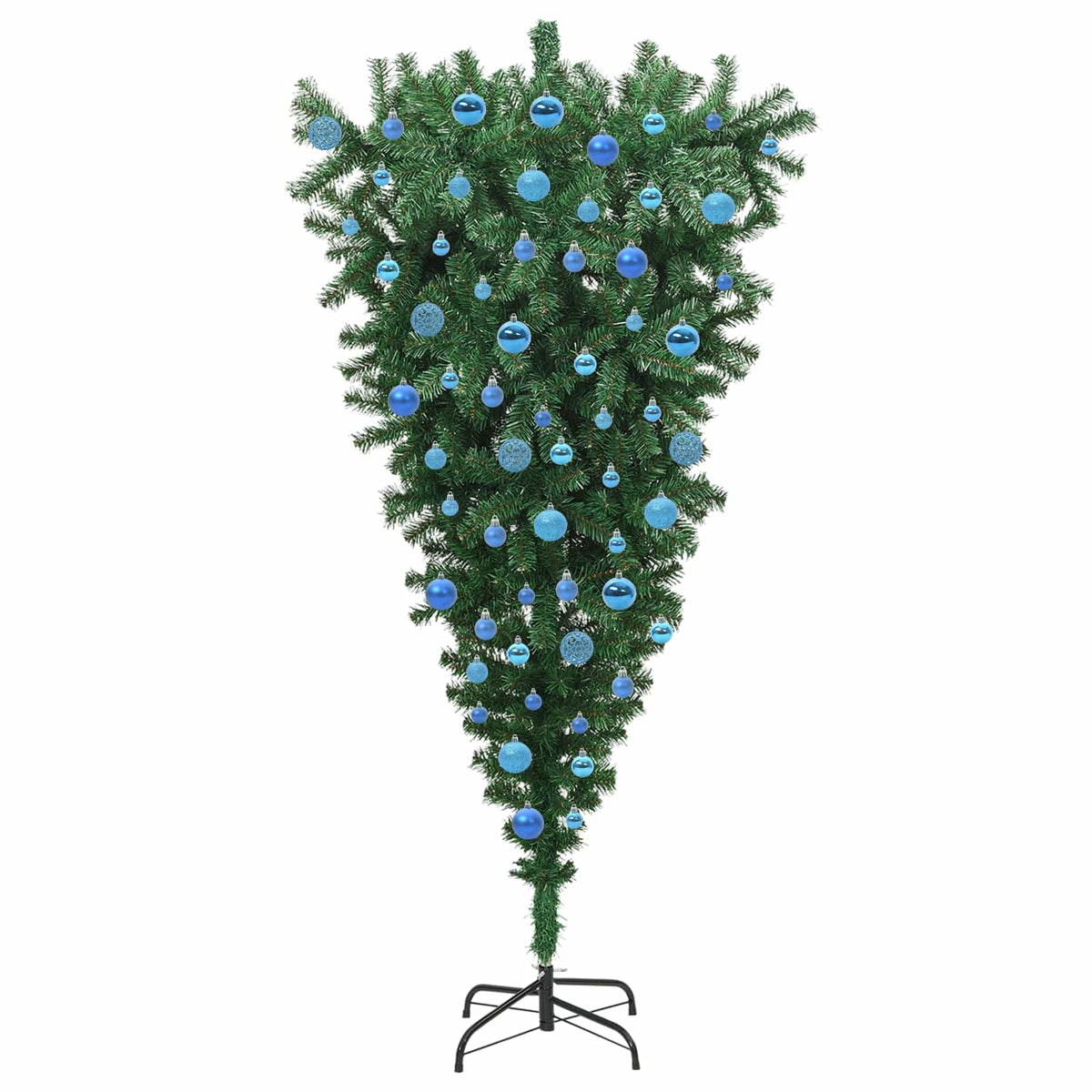 Upside-down Artificial Pre-lit Christmas Tree with Ball Set PVC