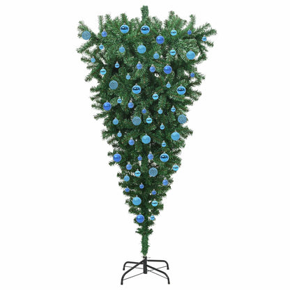 Upside-down Artificial Pre-lit Christmas Tree with Ball Set PVC