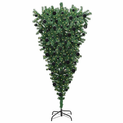 Upside-down Artificial Pre-lit Christmas Tree with Ball Set PVC