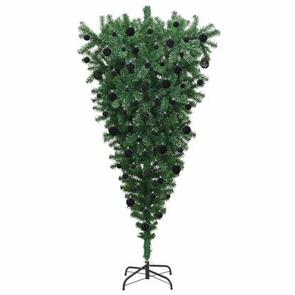 Upside-down Artificial Pre-lit Christmas Tree with Ball Set PVC