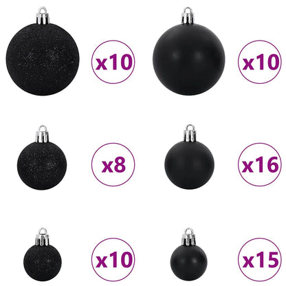 Upside-down Artificial Pre-lit Christmas Tree with Ball Set PVC