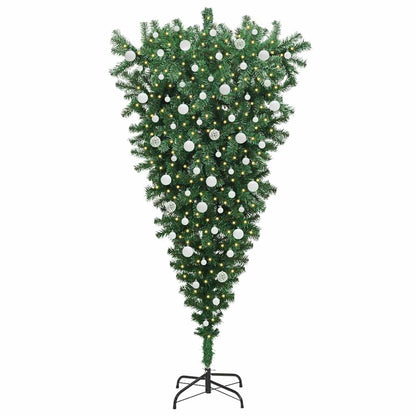 Upside-down Artificial Pre-lit Christmas Tree with Ball Set PVC