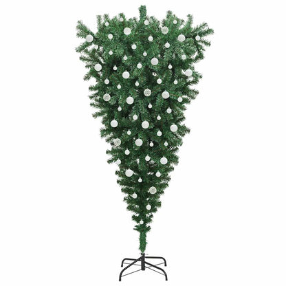 Upside-down Artificial Pre-lit Christmas Tree with Ball Set PVC
